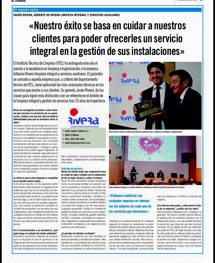 Rivera, premio a la excelencia | Reportaje El Correo