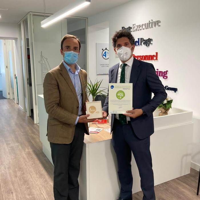 Sello ECO Friendly oficinas de Bilbao Michael Page